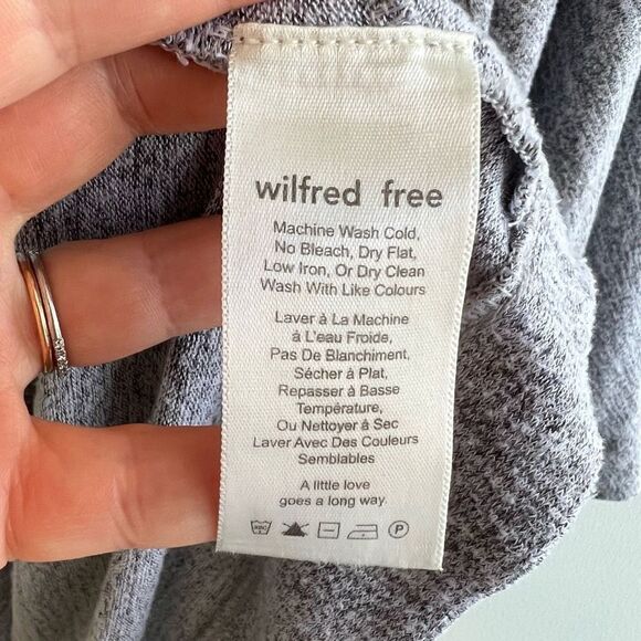 Wilfred Free Aritzia Grey Open Front Zlata Cardigan Sweater Women’s Size Medium - Picture 7 of 9